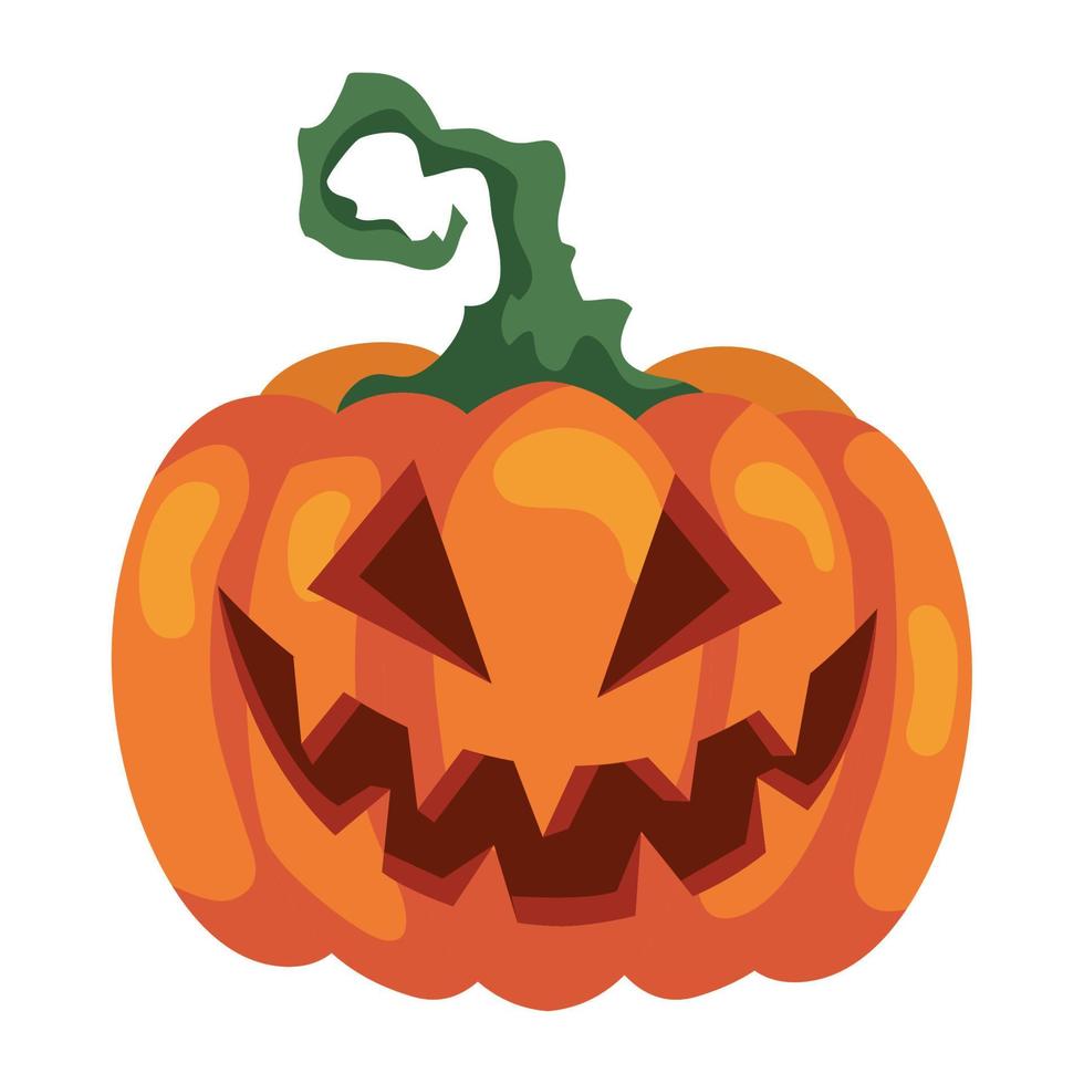 icono de calabaza de miedo de halloween, sobre fondo blanco vector