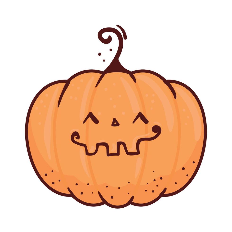 lindo icono de calabaza de halloween en fondo blanco vector