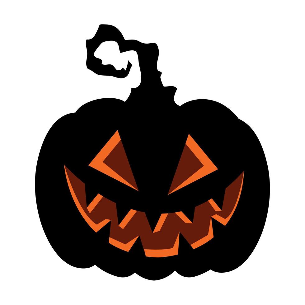 halloween dark pumpkin icon in white background vector