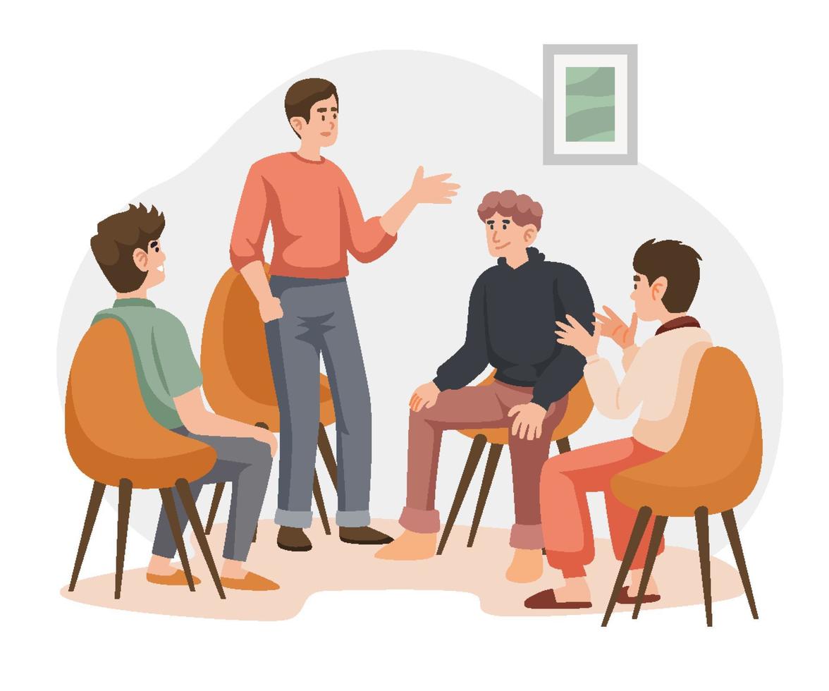 Group Therapy Support People Concept vector