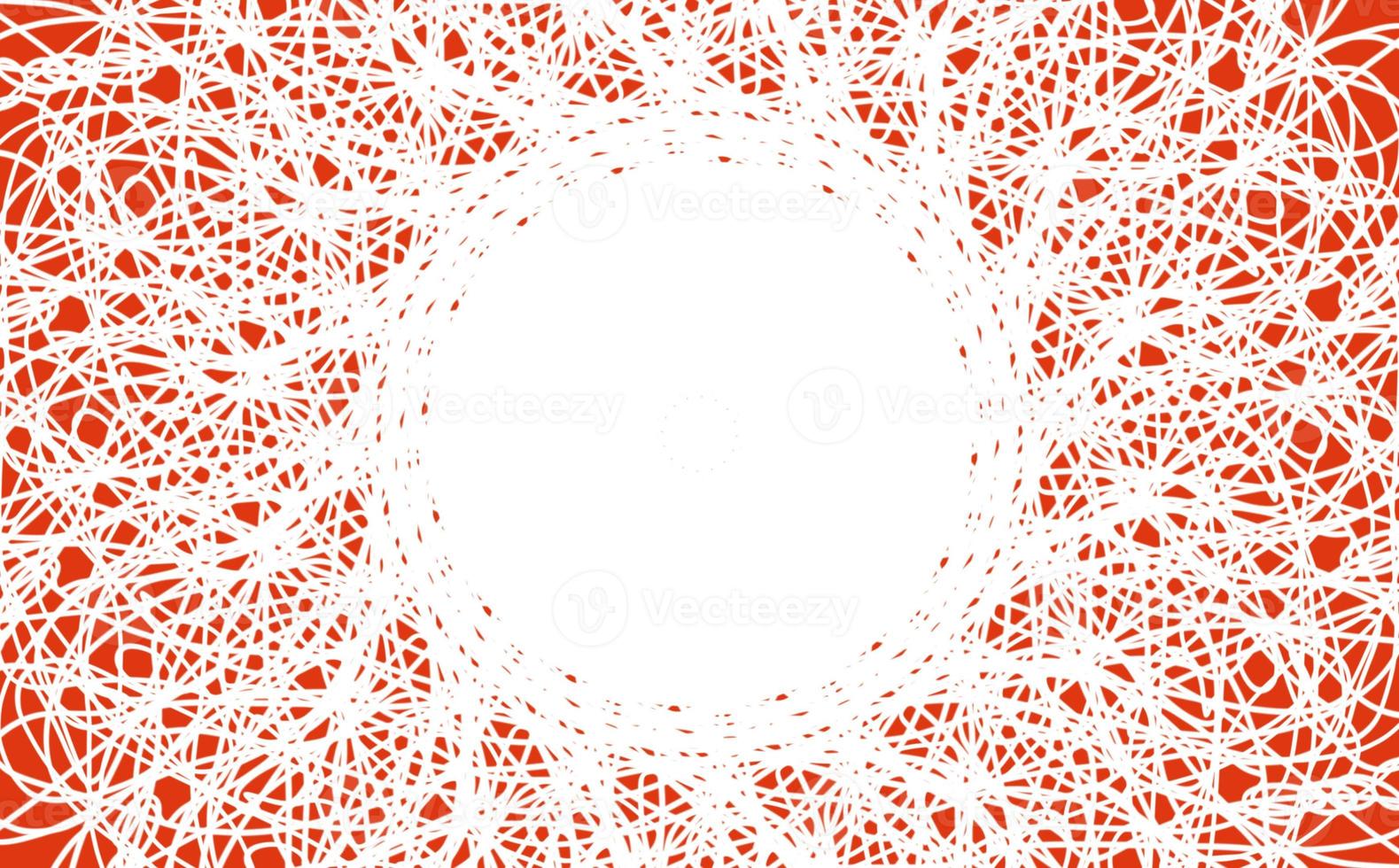 Abstract background of white thin intertwined lines on a red background photo