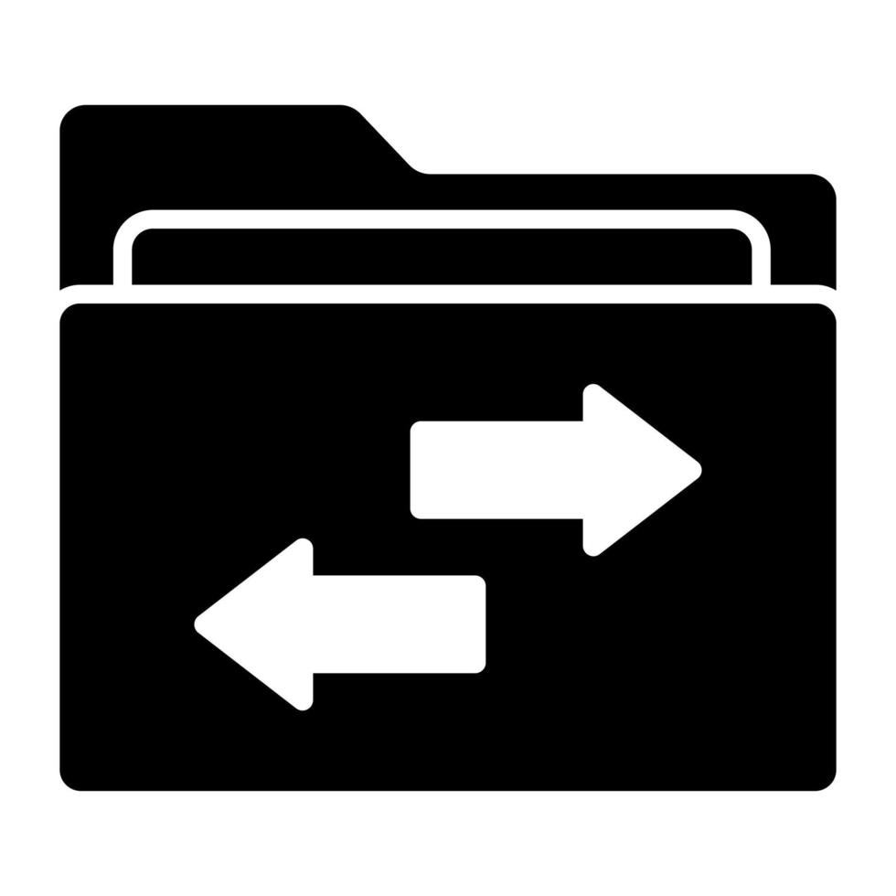 Two way arrows on folder concept of file transfer vector