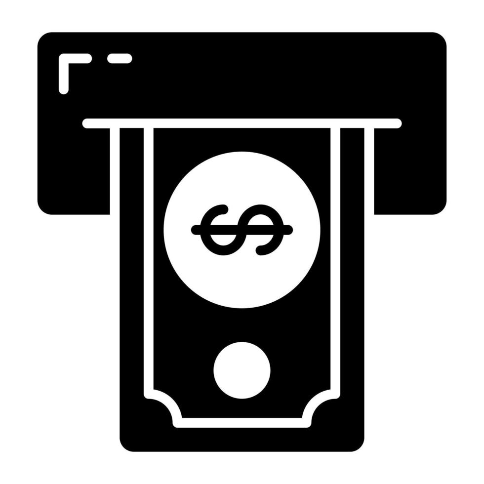Cash withdraw vector in trendy style, editable vector