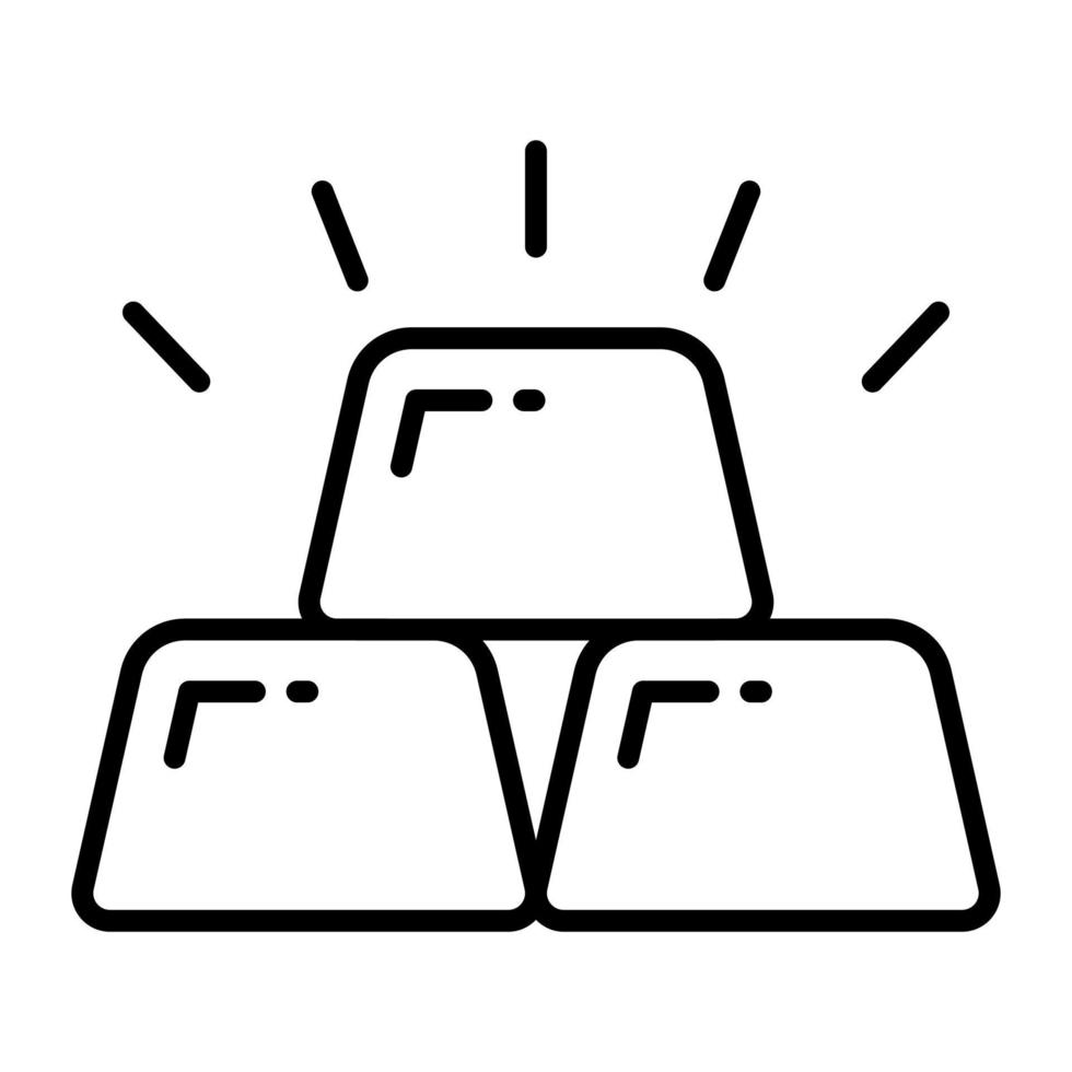 Modern vector icon of gold bars in trendy style