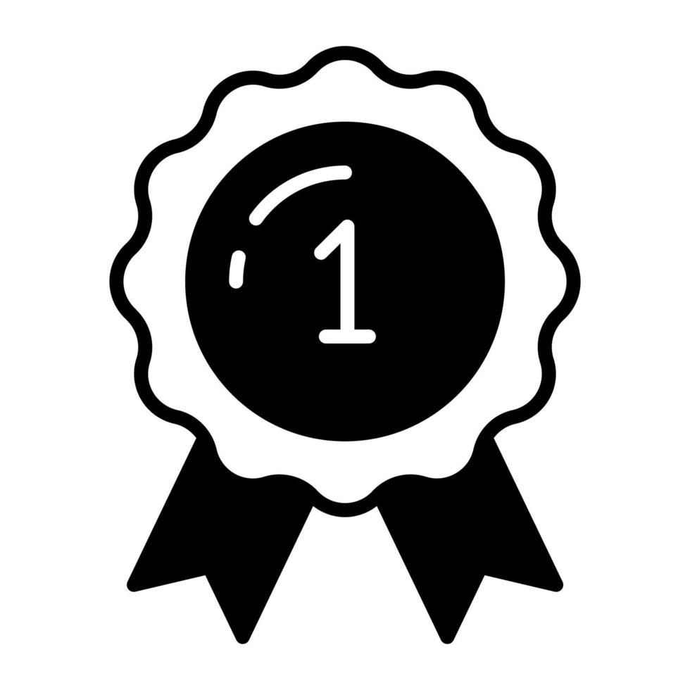 A trendy vector design of first prize, ribbon badge
