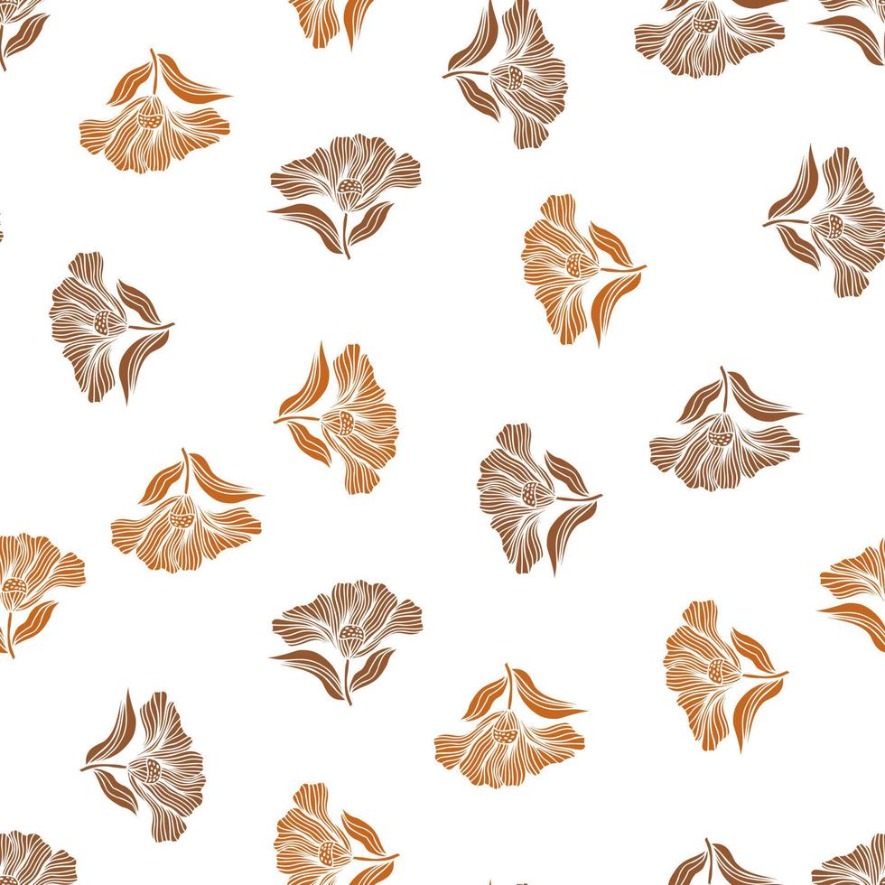 Seamless pattern with vintage flowers. Retro floral background. vector