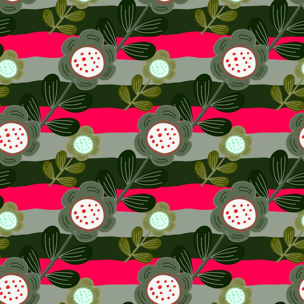 Seamless pattern with stylized flowers. Floral background. vector