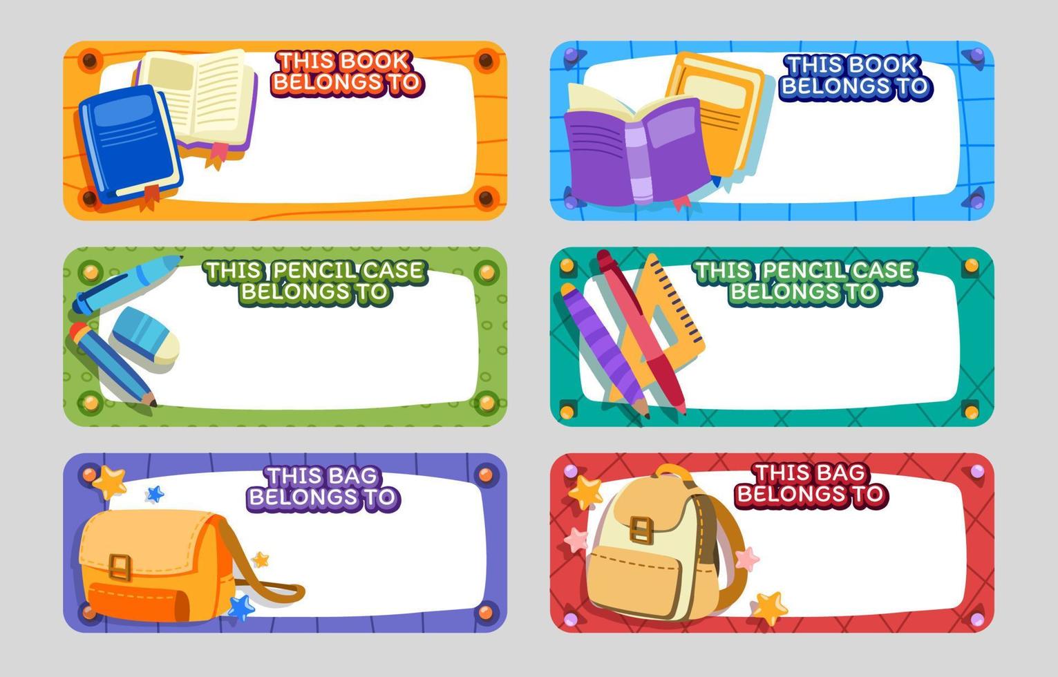 Cute Handdrawn Label for School Supplies vector