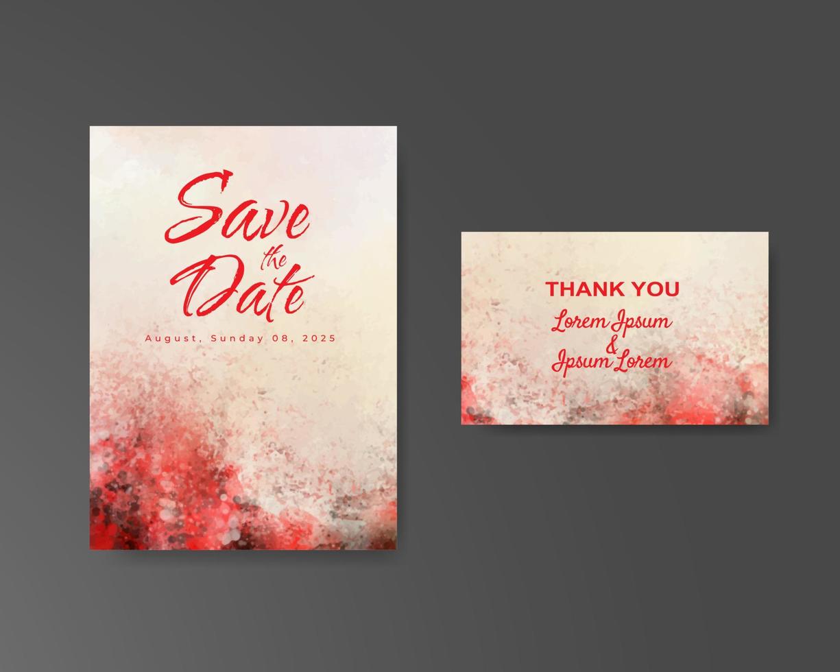 Wedding invitation with abstract watercolor background vector