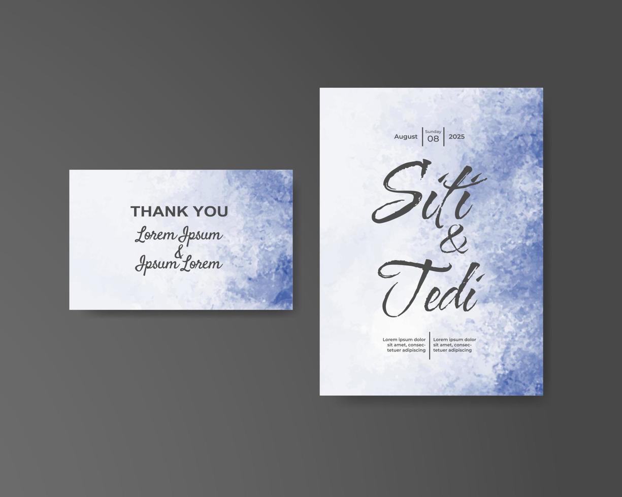 Wedding invitation with abstract watercolor background vector