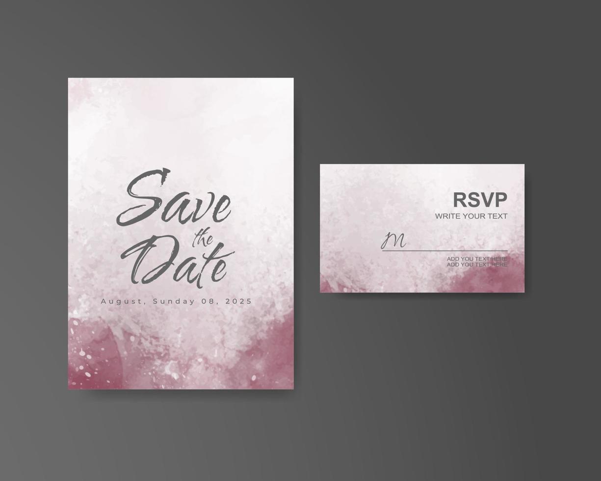 Wedding invitation with abstract watercolor background vector