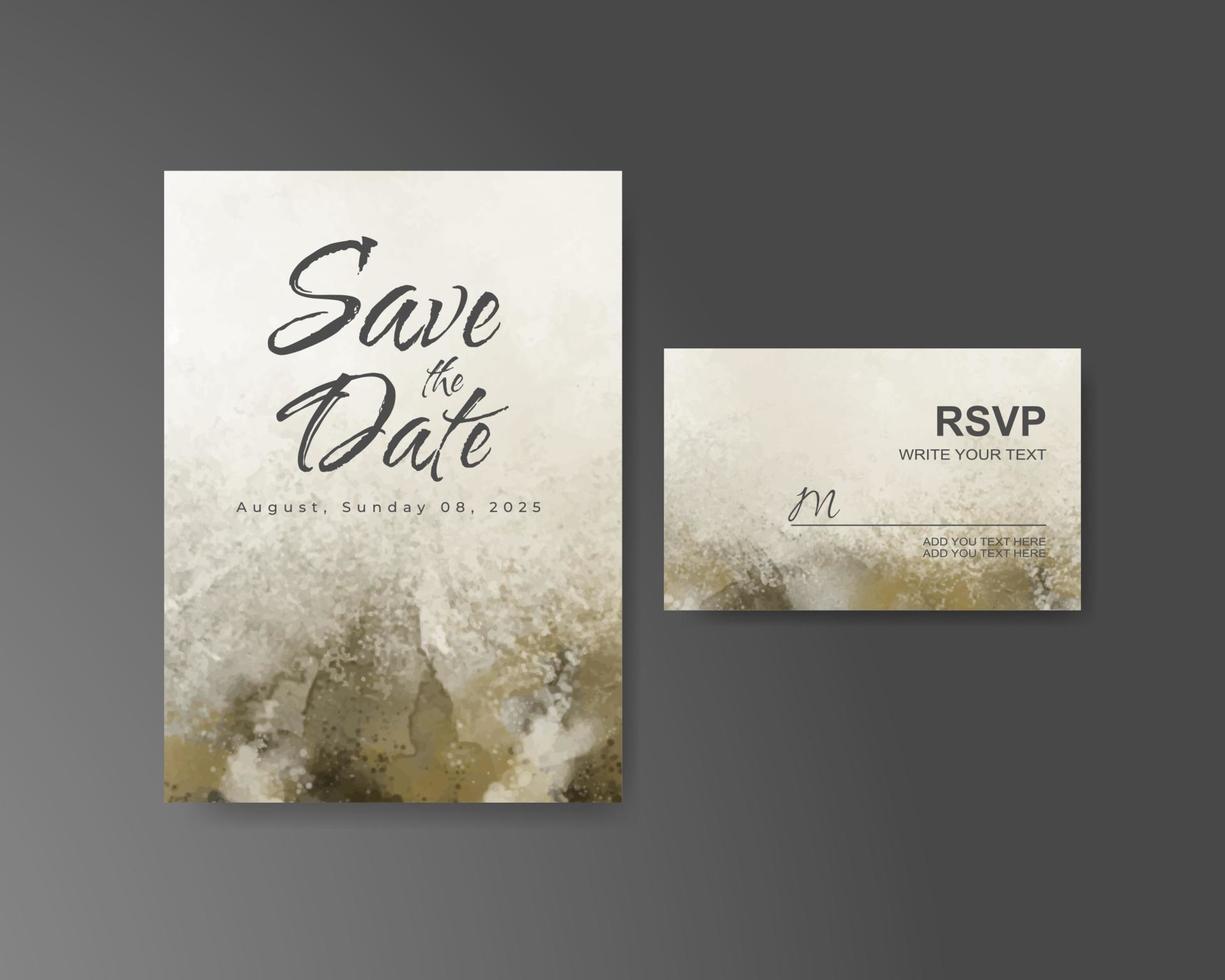 Wedding invitation with abstract watercolor background vector