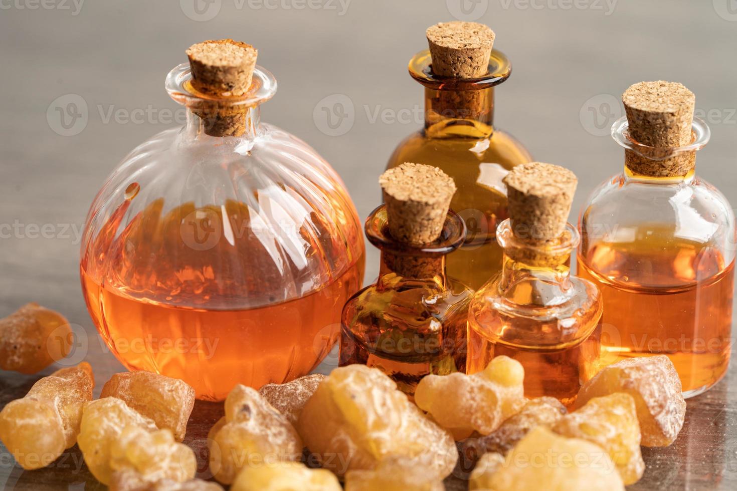 Frankincense or olibanum aromatic resin used in incense and perfumes. photo