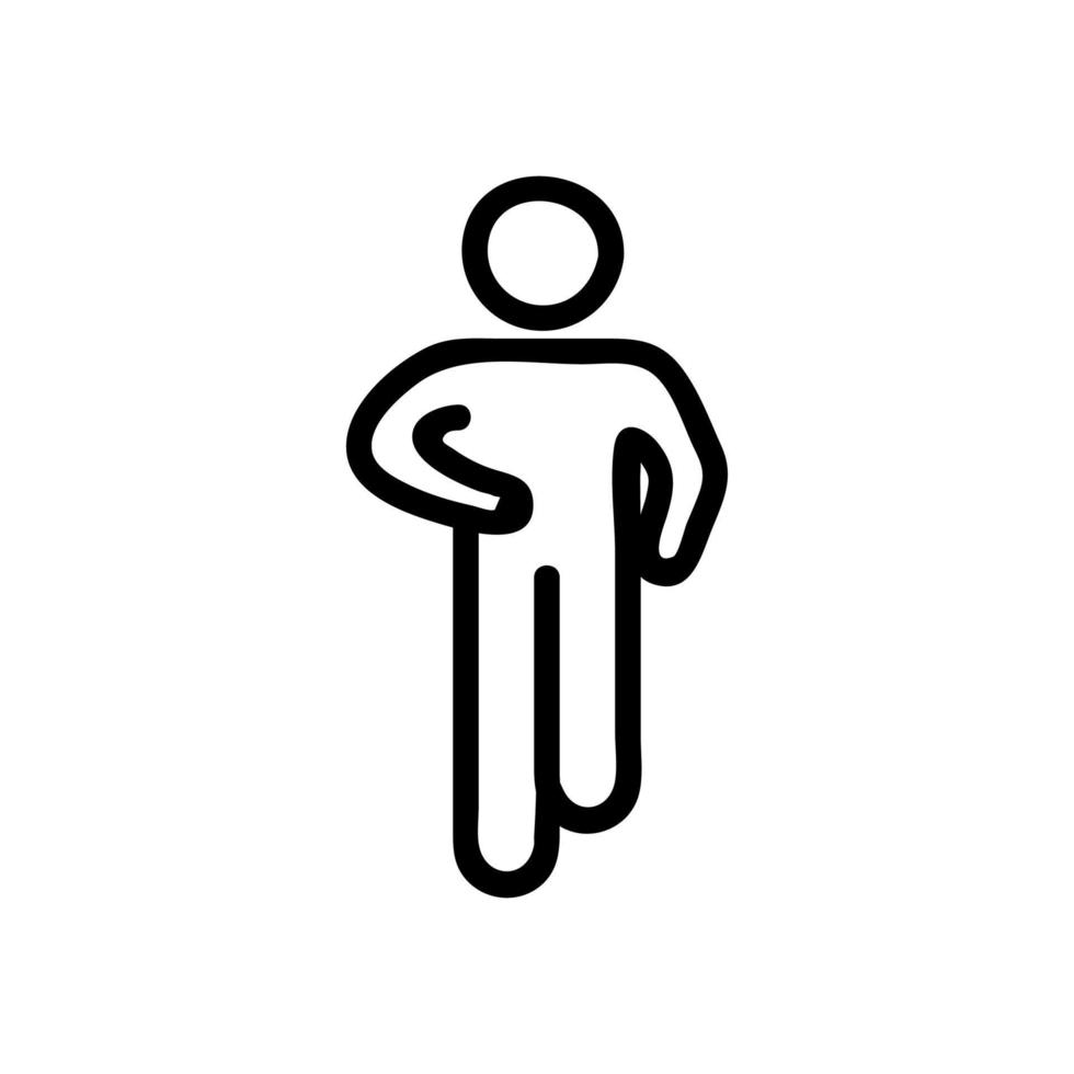 hand-working man when walking icon vector outline illustration