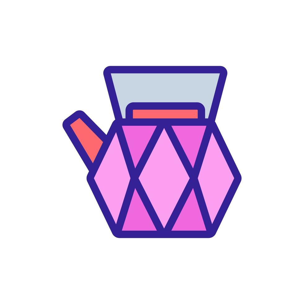 diamond-shaped teapot icon vector outline illustration