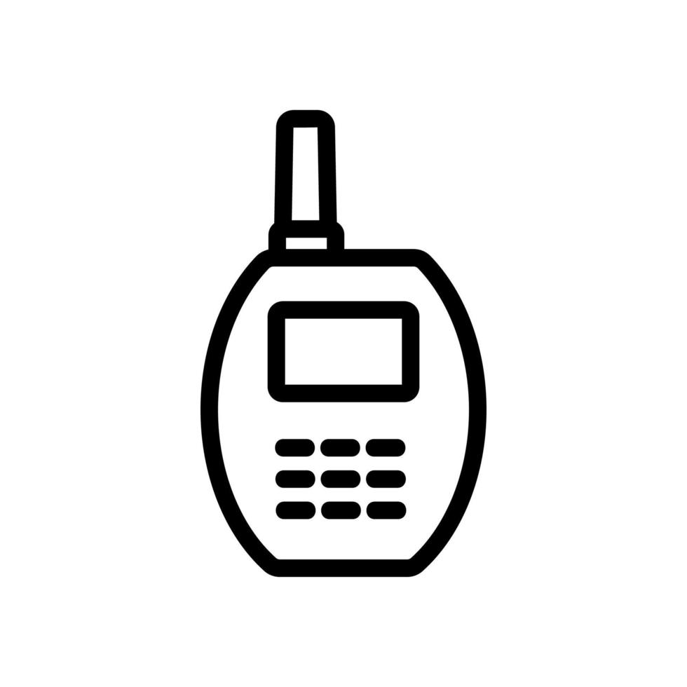 rounded walkie-talkie icon vector outline illustration