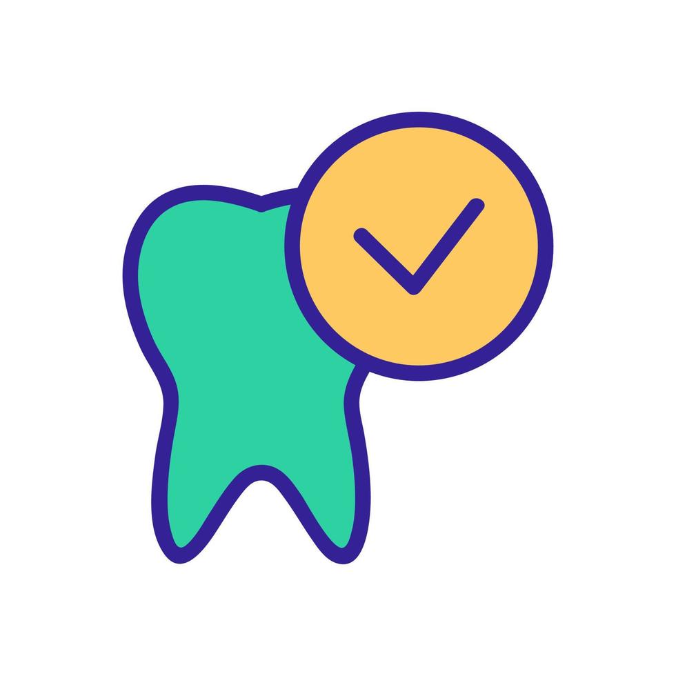 Cured tooth icon vector. Isolated contour symbol illustration vector