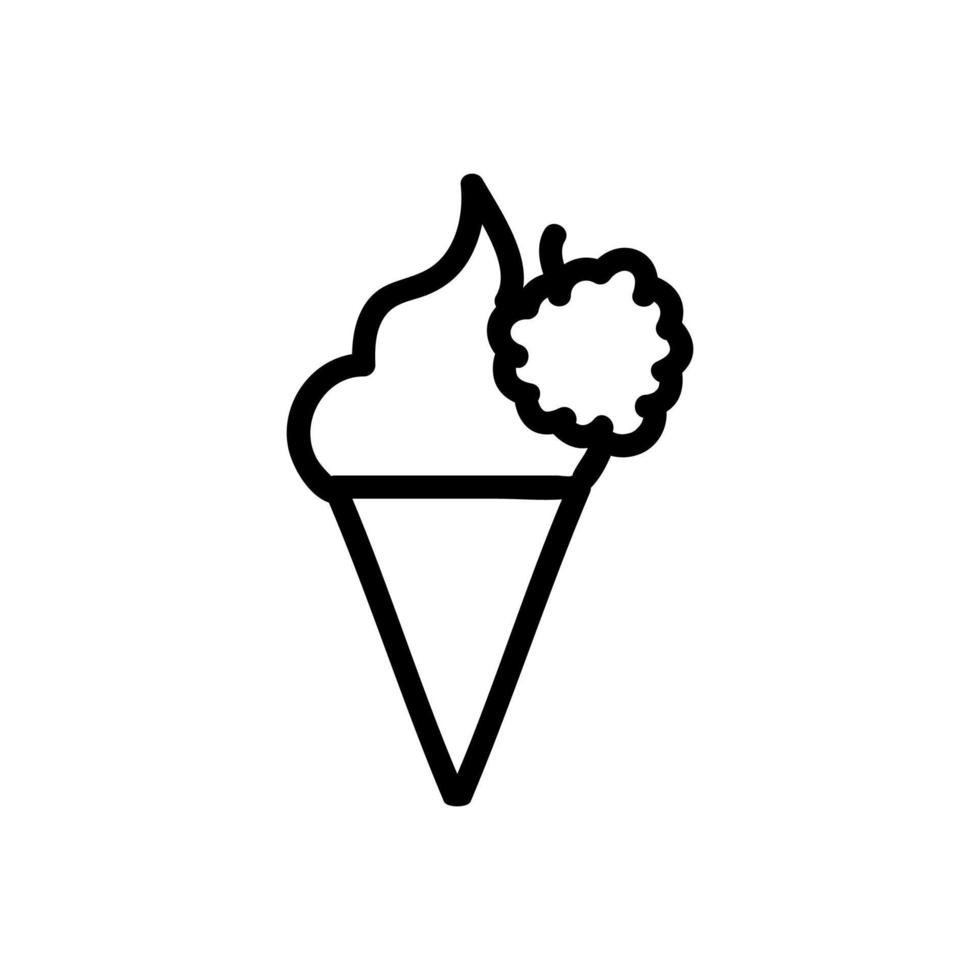 Raspberry ice cream icon vector. Isolated contour symbol illustration vector