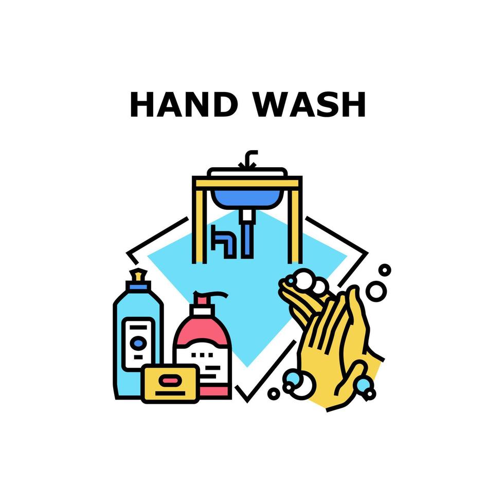Hand Washing Vector Concept Color Illustration