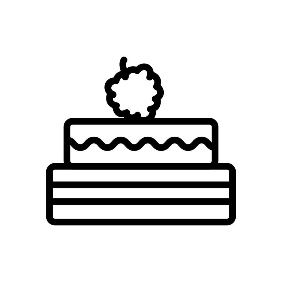 Raspberry cake icon vector. Isolated contour symbol illustration vector