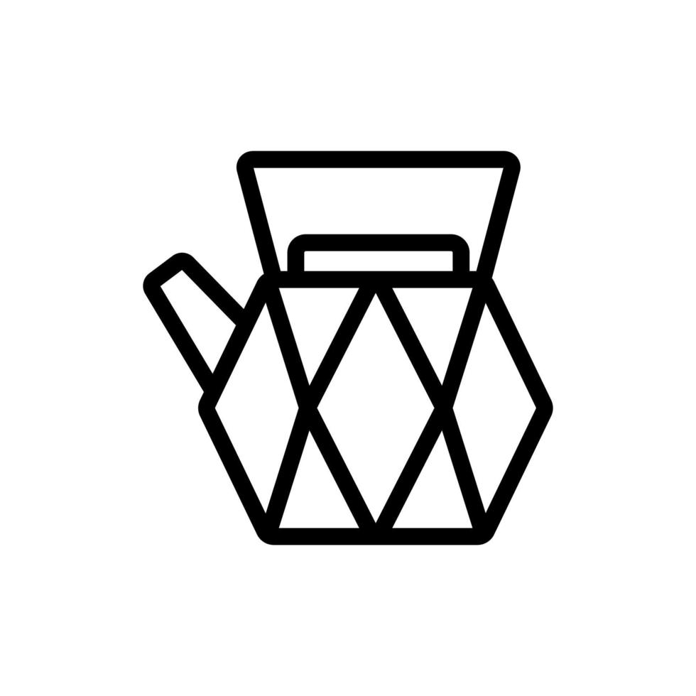 diamond-shaped teapot icon vector outline illustration