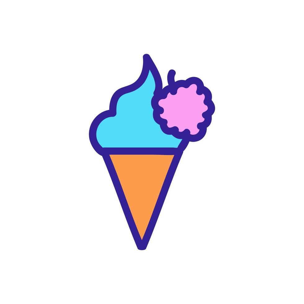 Raspberry ice cream icon vector. Isolated contour symbol illustration vector