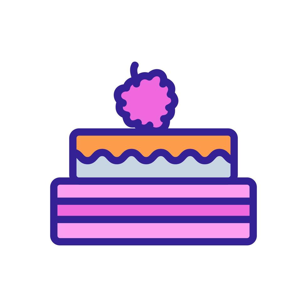 Raspberry cake icon vector. Isolated contour symbol illustration vector