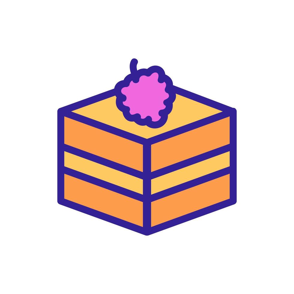 Raspberry cake icon vector. Isolated contour symbol illustration vector