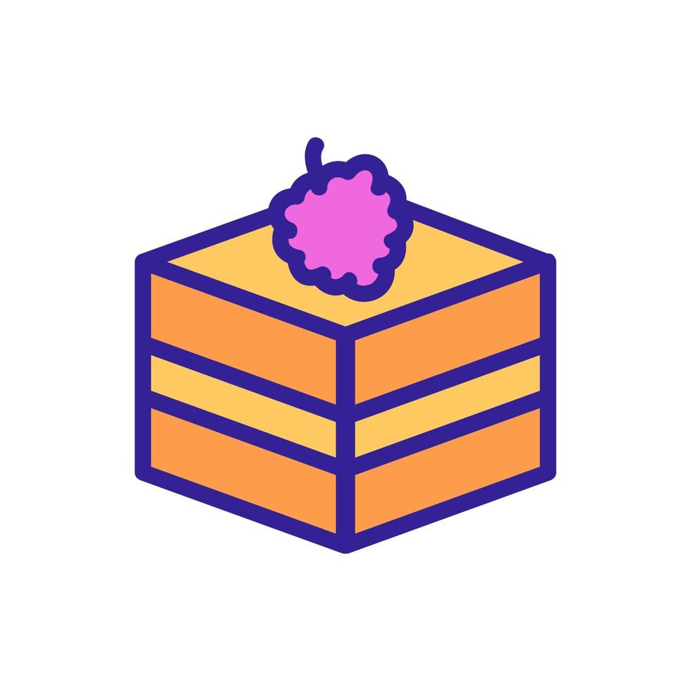 Raspberry cake icon vector. Isolated contour symbol illustration vector