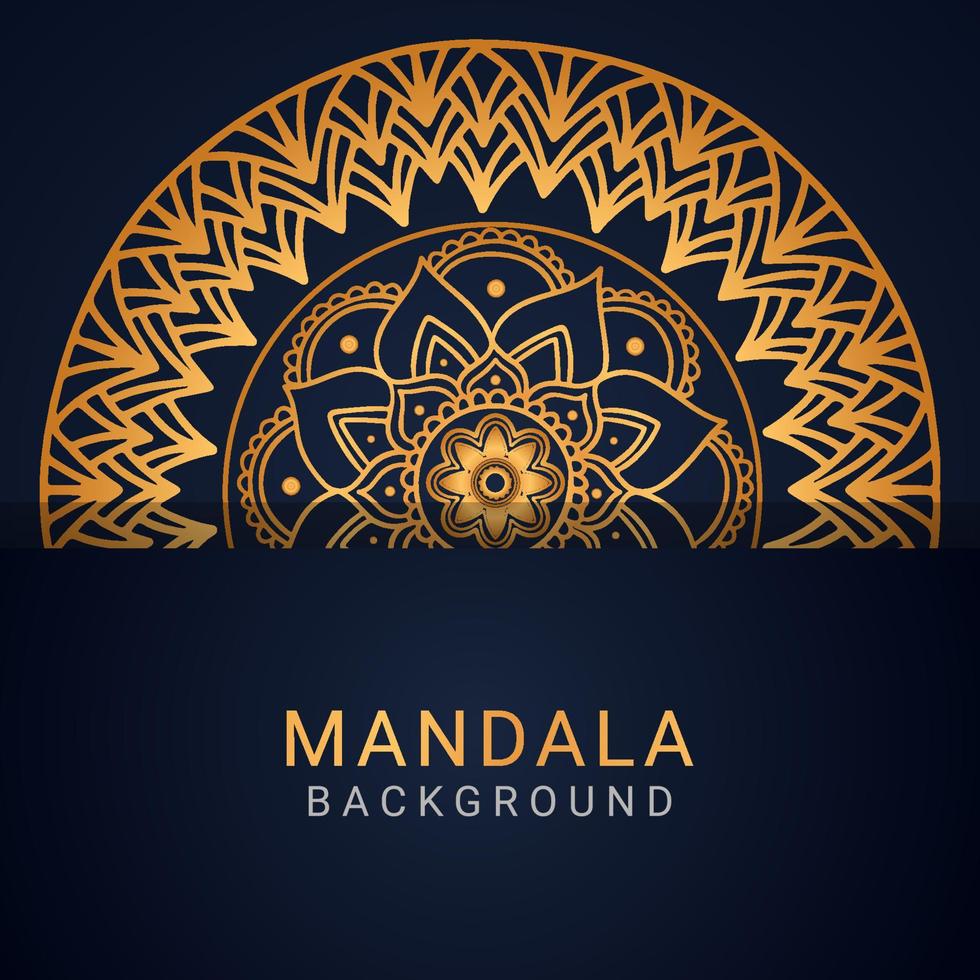 luxury mandala golden with a black background elegant design vector