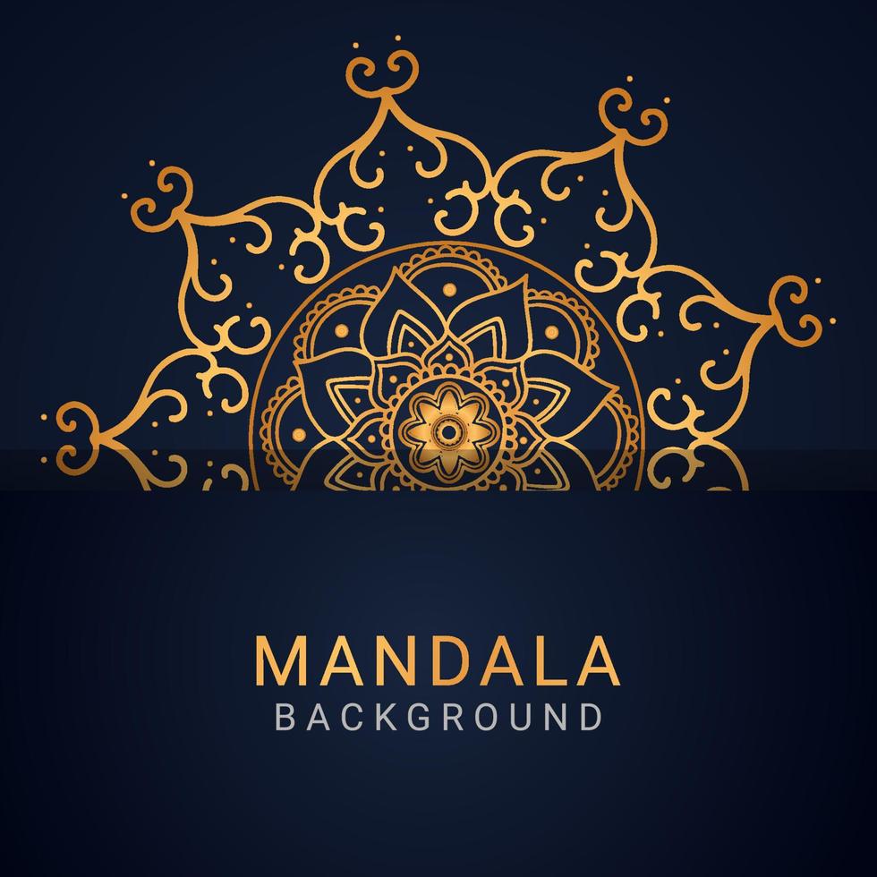 luxury mandala golden with a black background elegant designluxury mandala golden with a black background elegant design vector