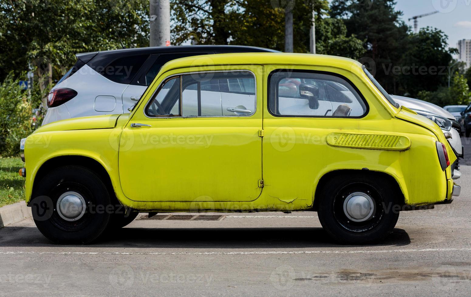 old yellow car photo