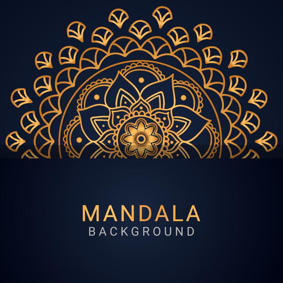 luxury mandala golden with a black background elegant design vector