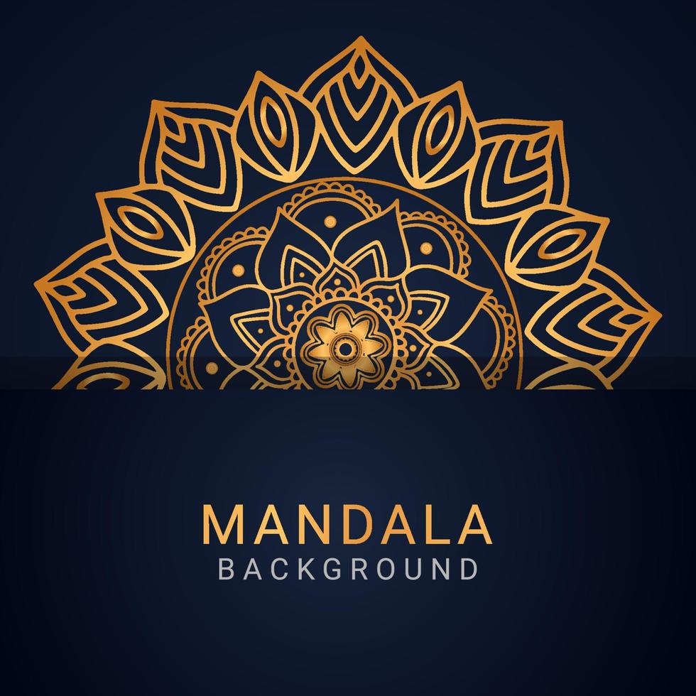 luxury mandala golden with a black background elegant designluxury mandala golden with a black background elegant design vector