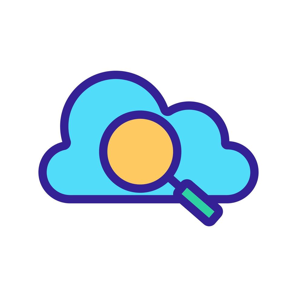 vector de icono de nube de búsqueda. ilustración de símbolo de contorno aislado
