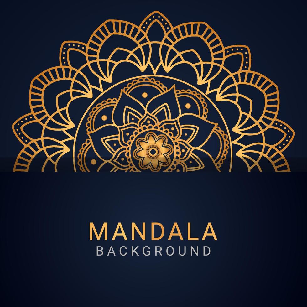 luxury mandala golden with a black background elegant design vector