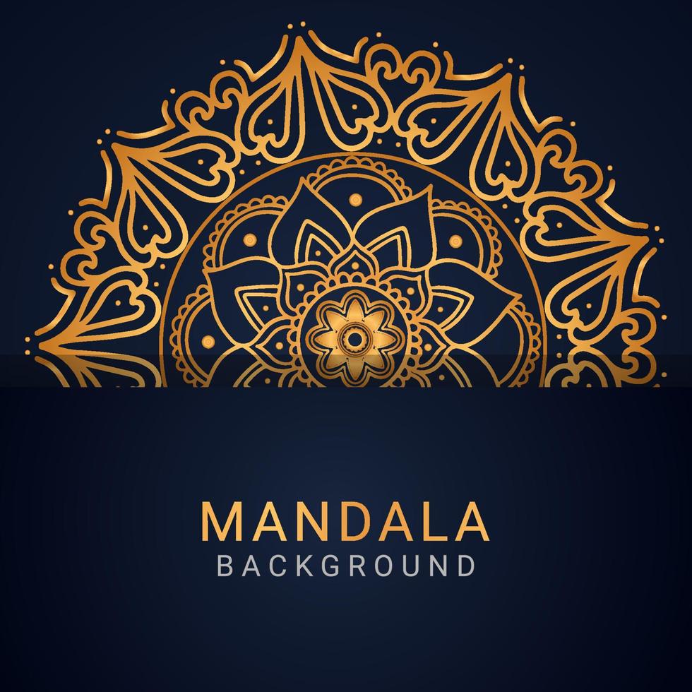 luxury mandala golden with a black background elegant designluxury mandala golden with a black background elegant design vector