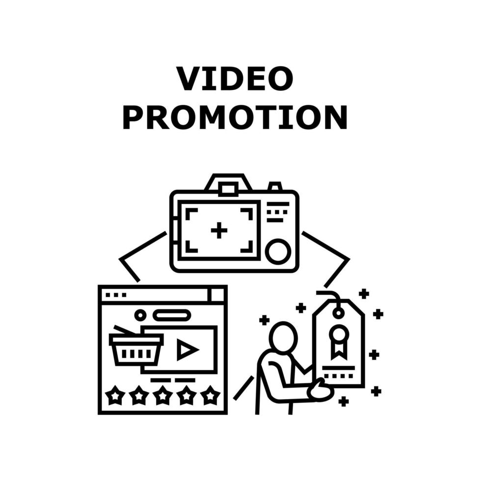 ilustración de color de concepto de vector de promoción de video