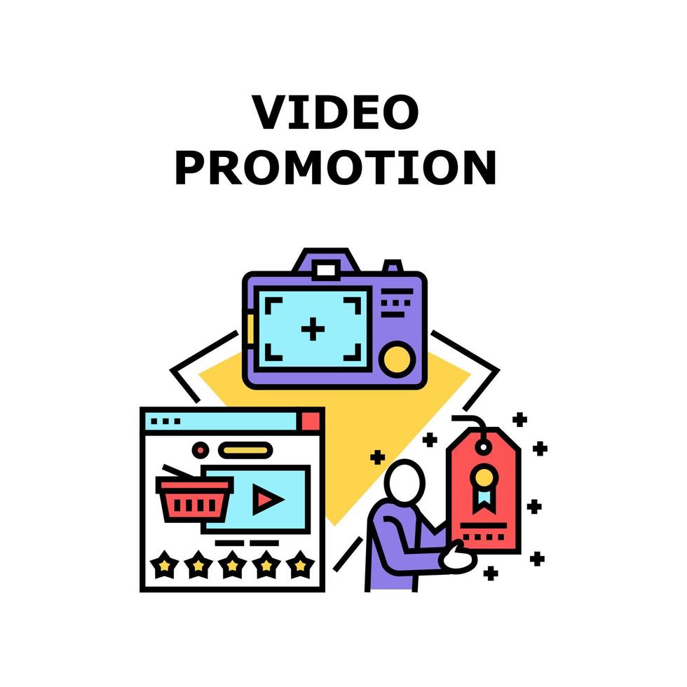 Video Promotion Vector Concept Color Illustration