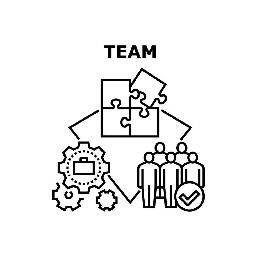 Team Working Vector Concept Color Illustration