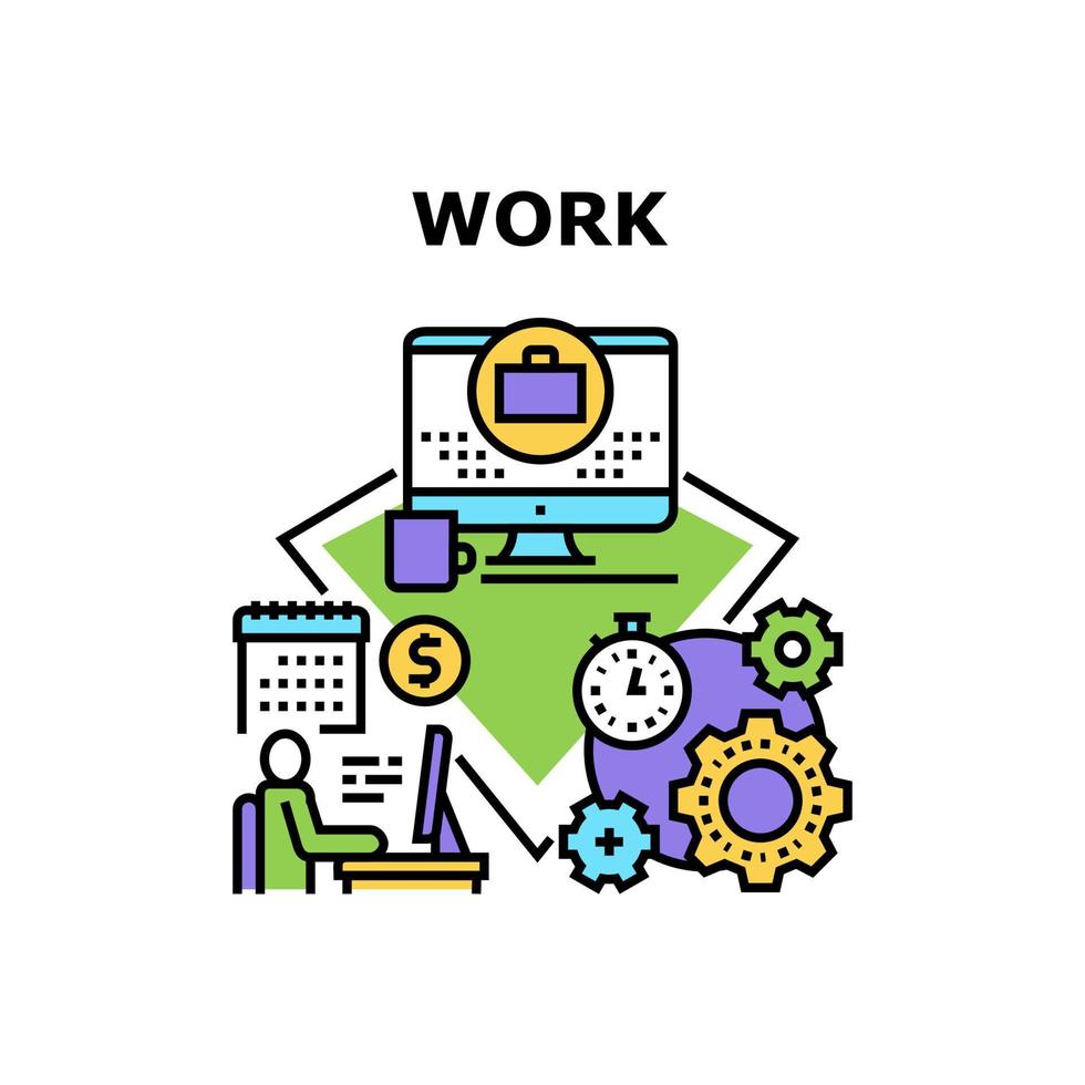 Work Manager Vector Concept Color Illustration