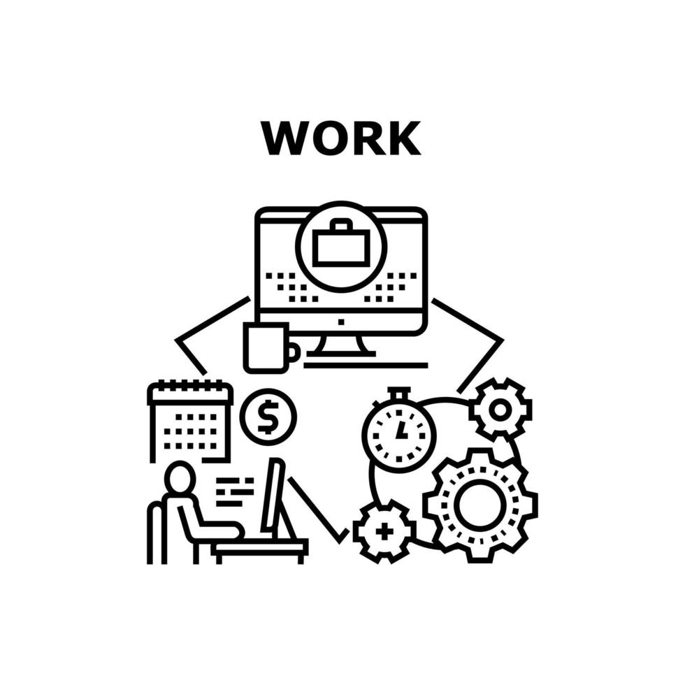 Work Manager Vector Concept Color Illustration
