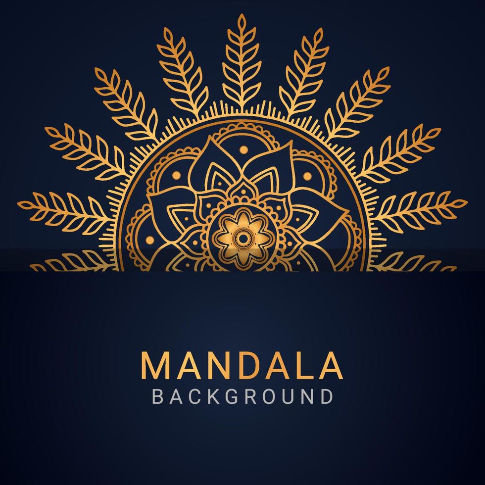 luxury mandala golden with a black background elegant designluxury mandala golden with a black background elegant design vector