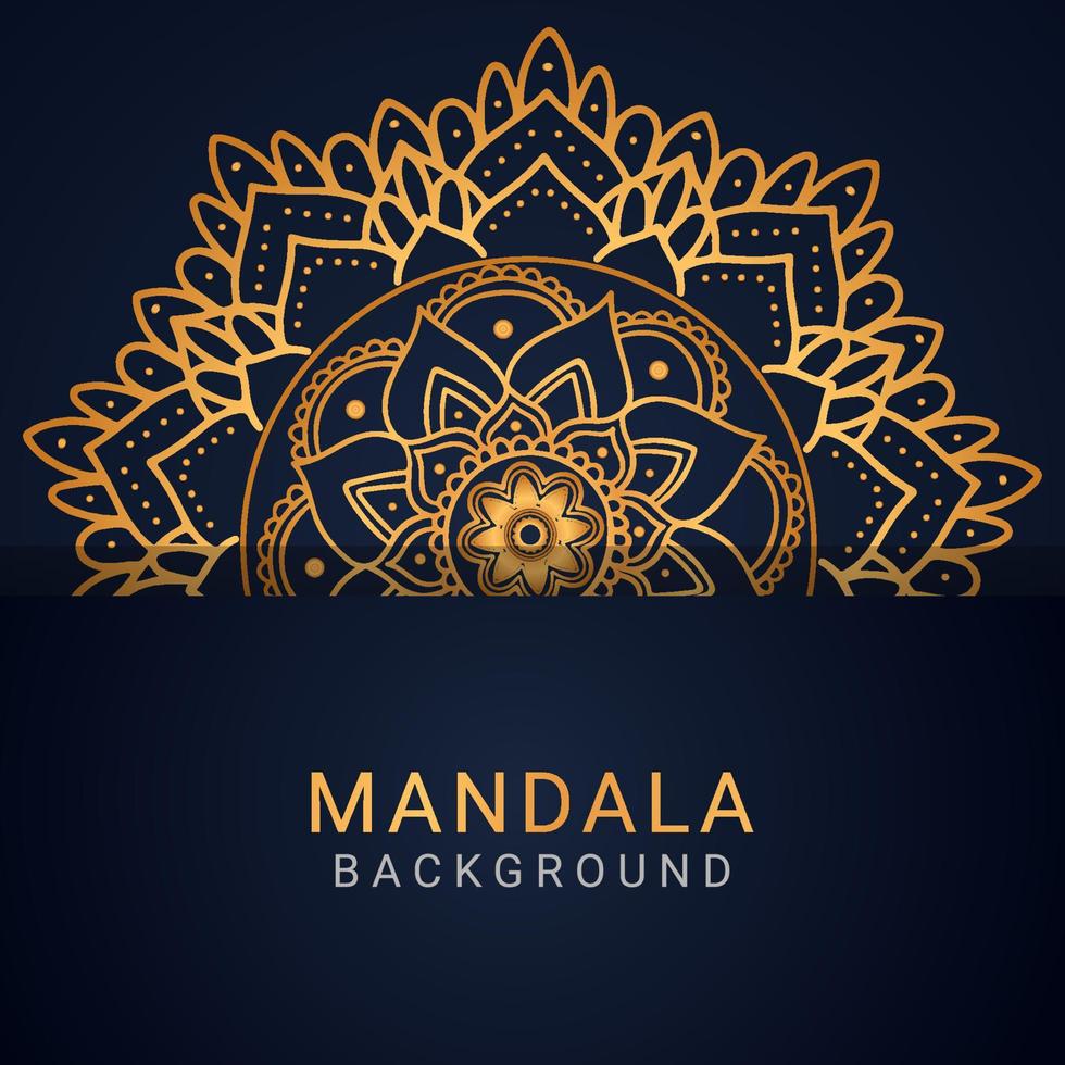 luxury mandala golden with a black background elegant designluxury mandala golden with a black background elegant design vector