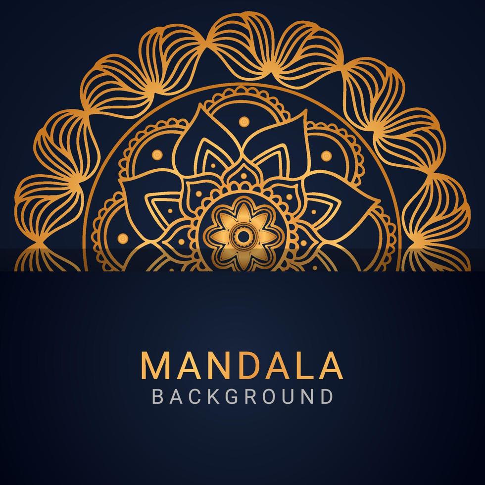 luxury mandala golden with a black background elegant designluxury mandala golden with a black background elegant design vector