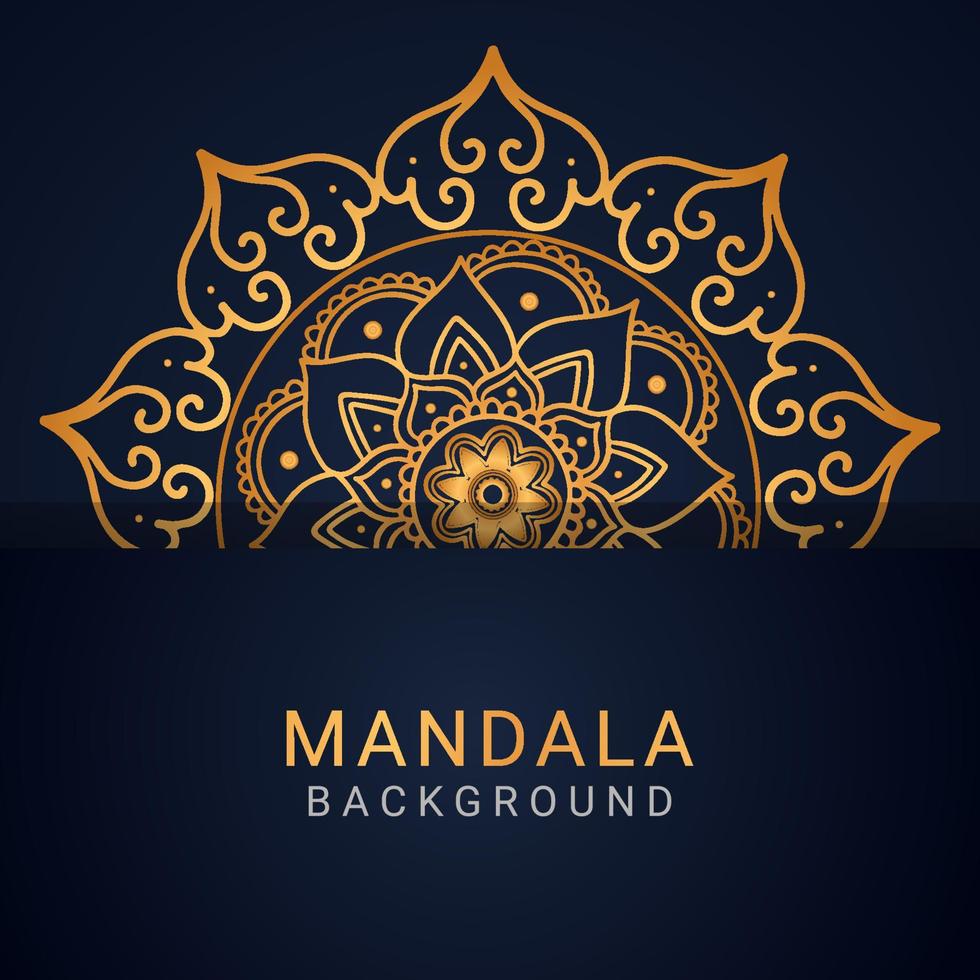 luxury mandala golden with a black background elegant designluxury mandala golden with a black background elegant design vector