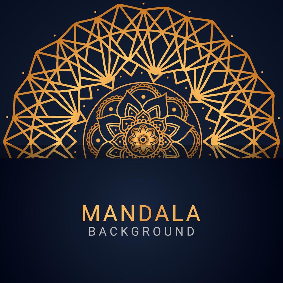 luxury mandala golden with a black background elegant design vector