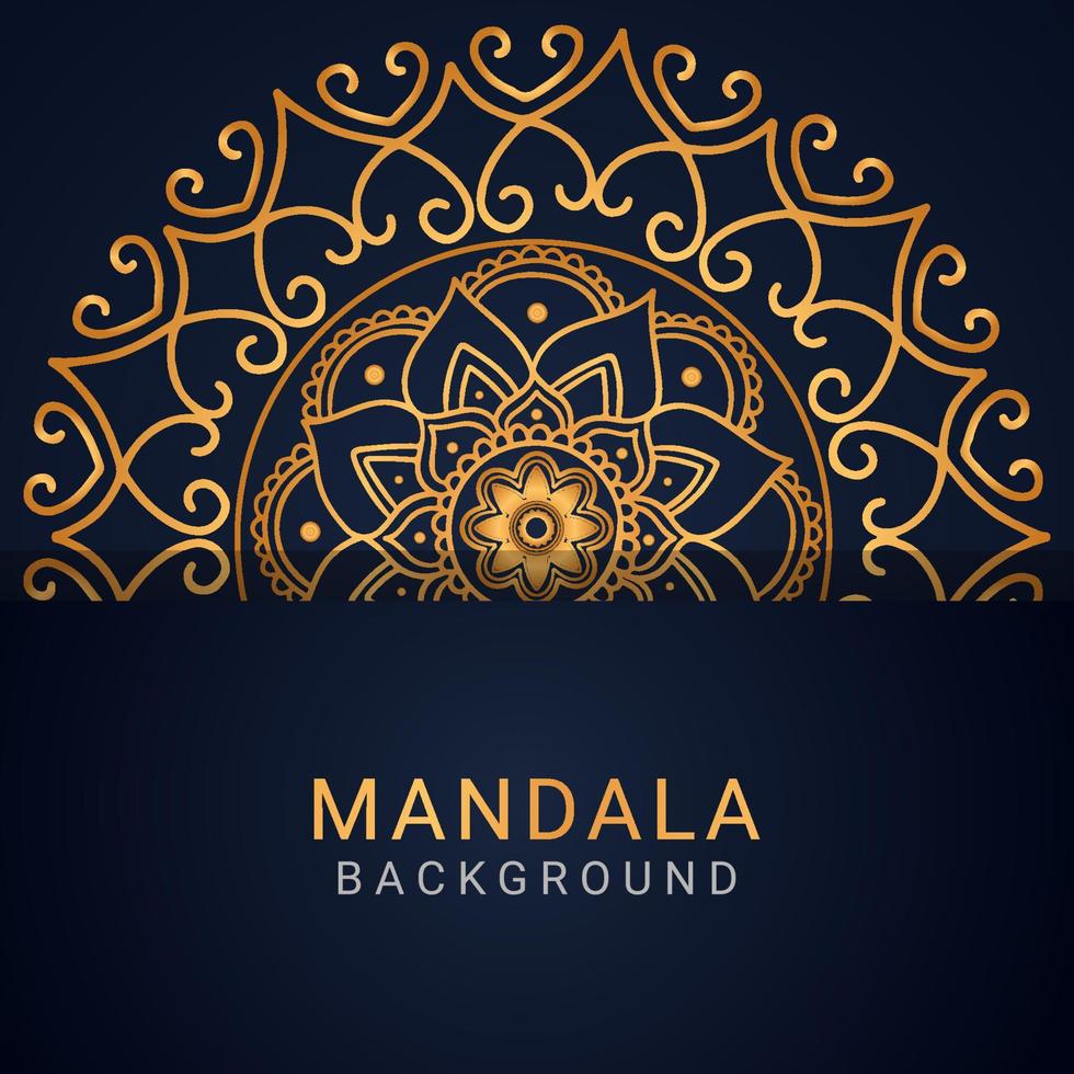 luxury mandala golden with a black background elegant designluxury mandala golden with a black background elegant design vector