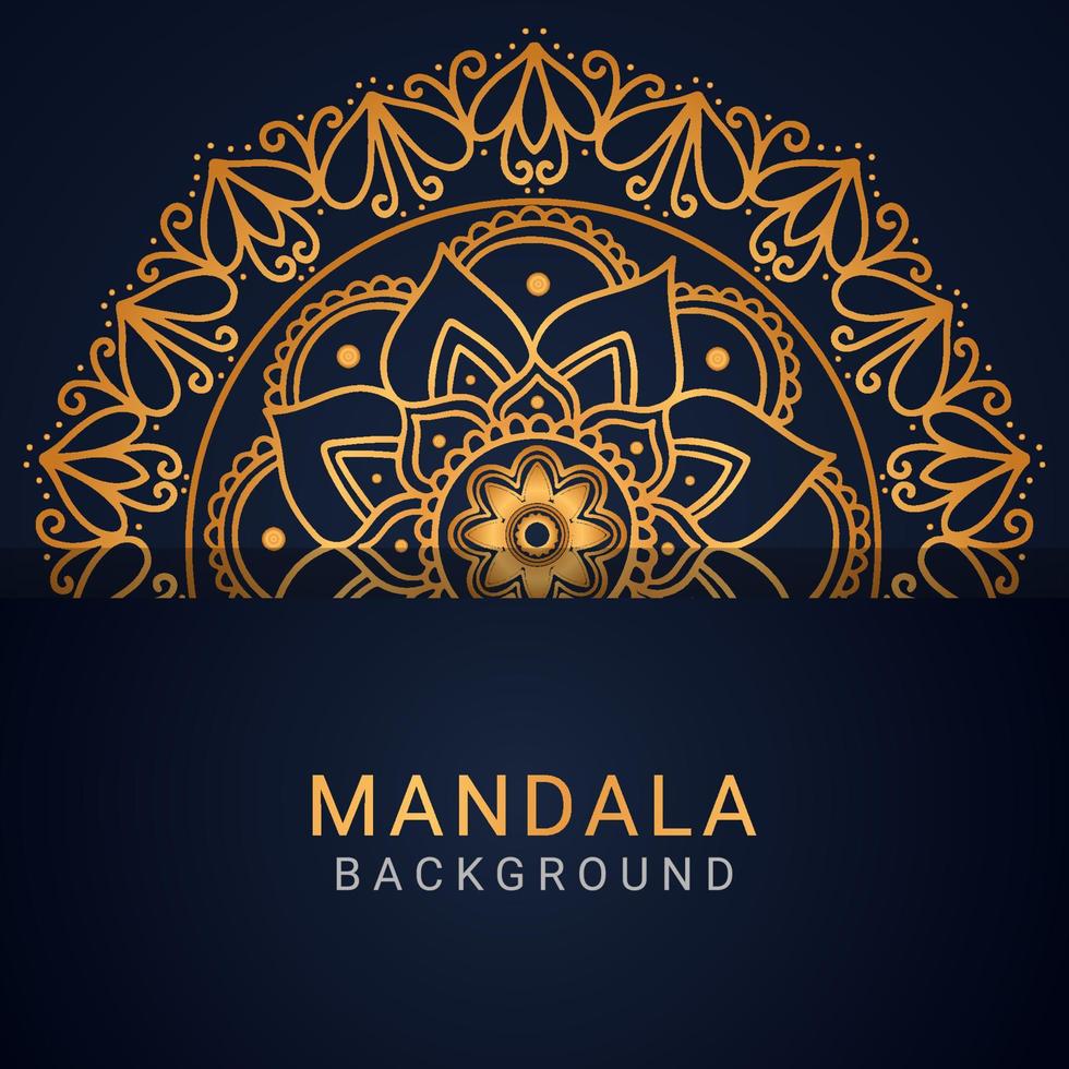 luxury mandala golden with a black background elegant designluxury mandala golden with a black background elegant design vector