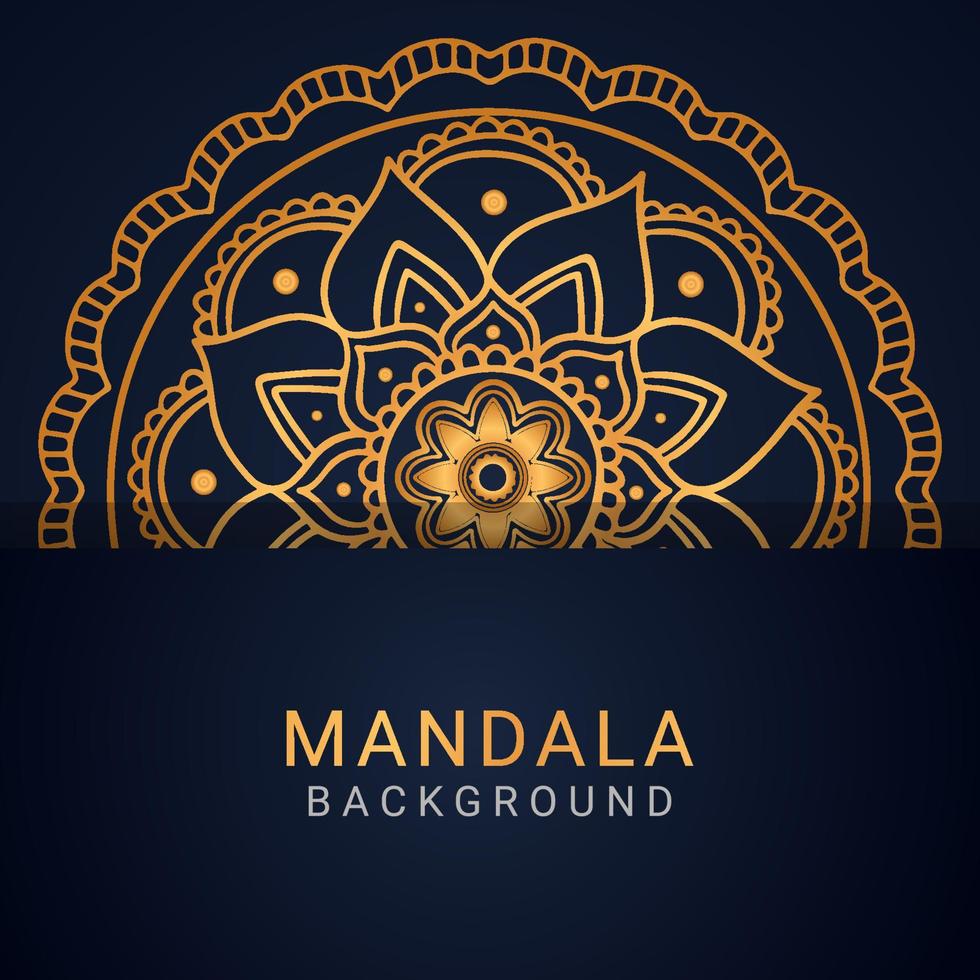 luxury mandala golden with a black background elegant design vector